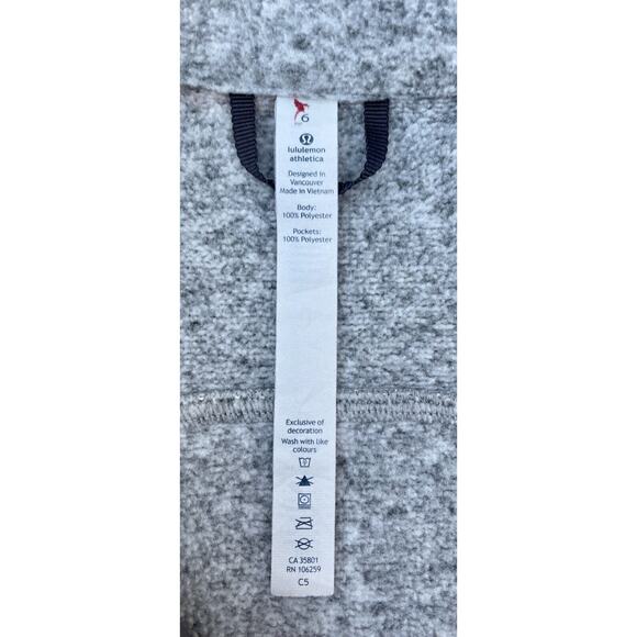 LULULEMON Fleece Full Zip Jacket Gray Athleisure Sporty Warm Women’s SIZE 6 - Picture 6 of 8